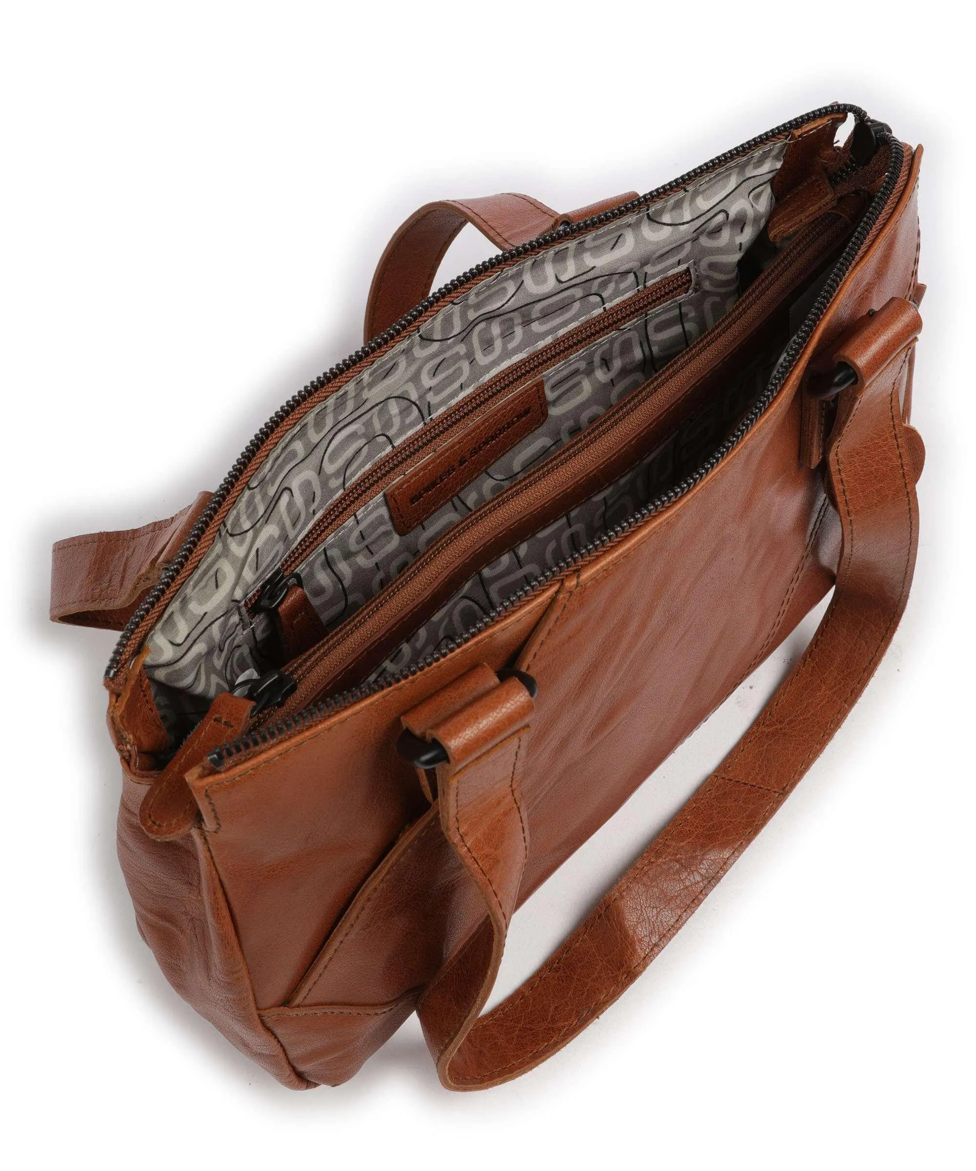  Spikes & Sparrow Bronco Borsa a spalla pelle granulata cognac  