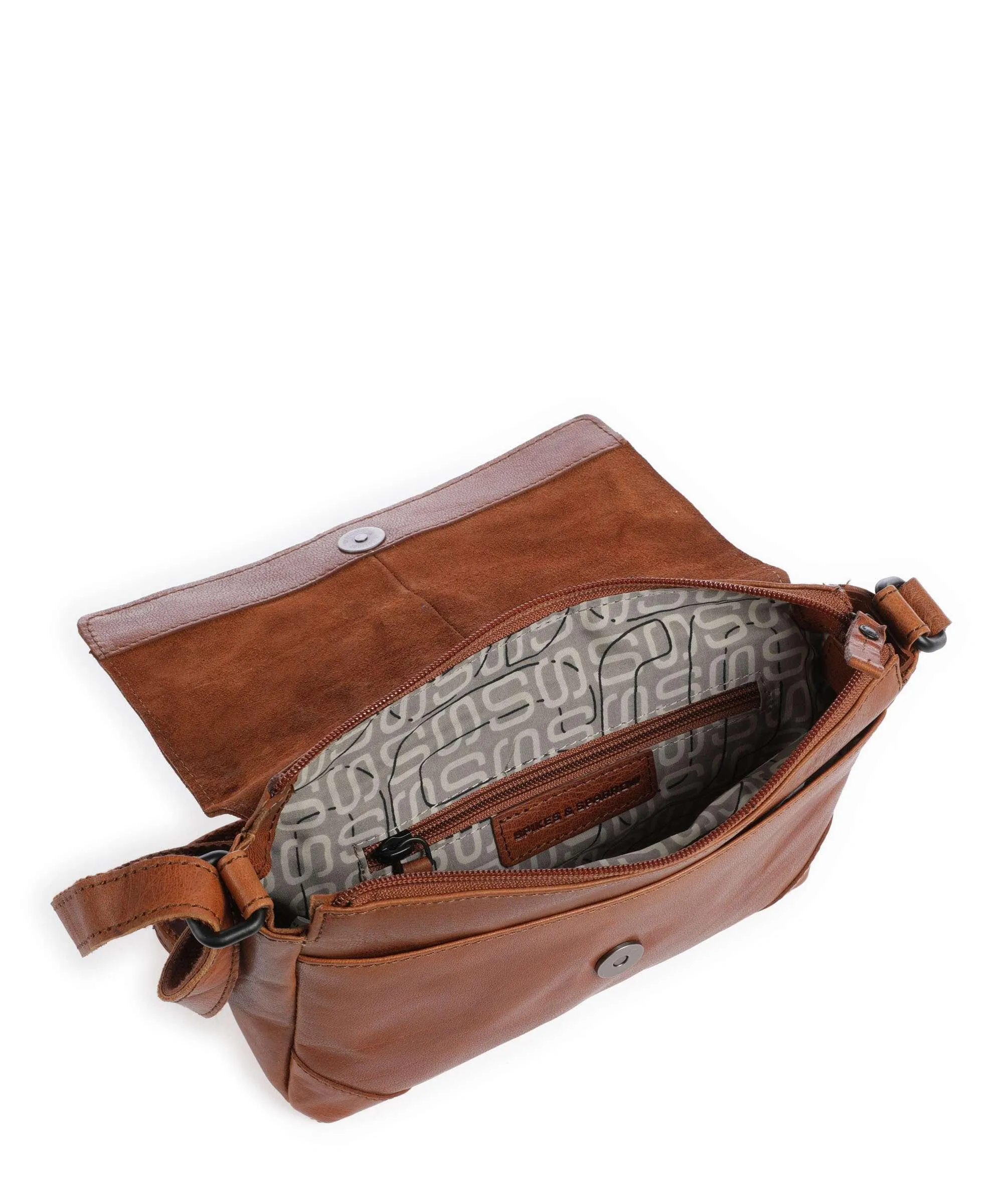  Spikes & Sparrow Bronco Borsa a tracolla pelle a grana fine cognac  