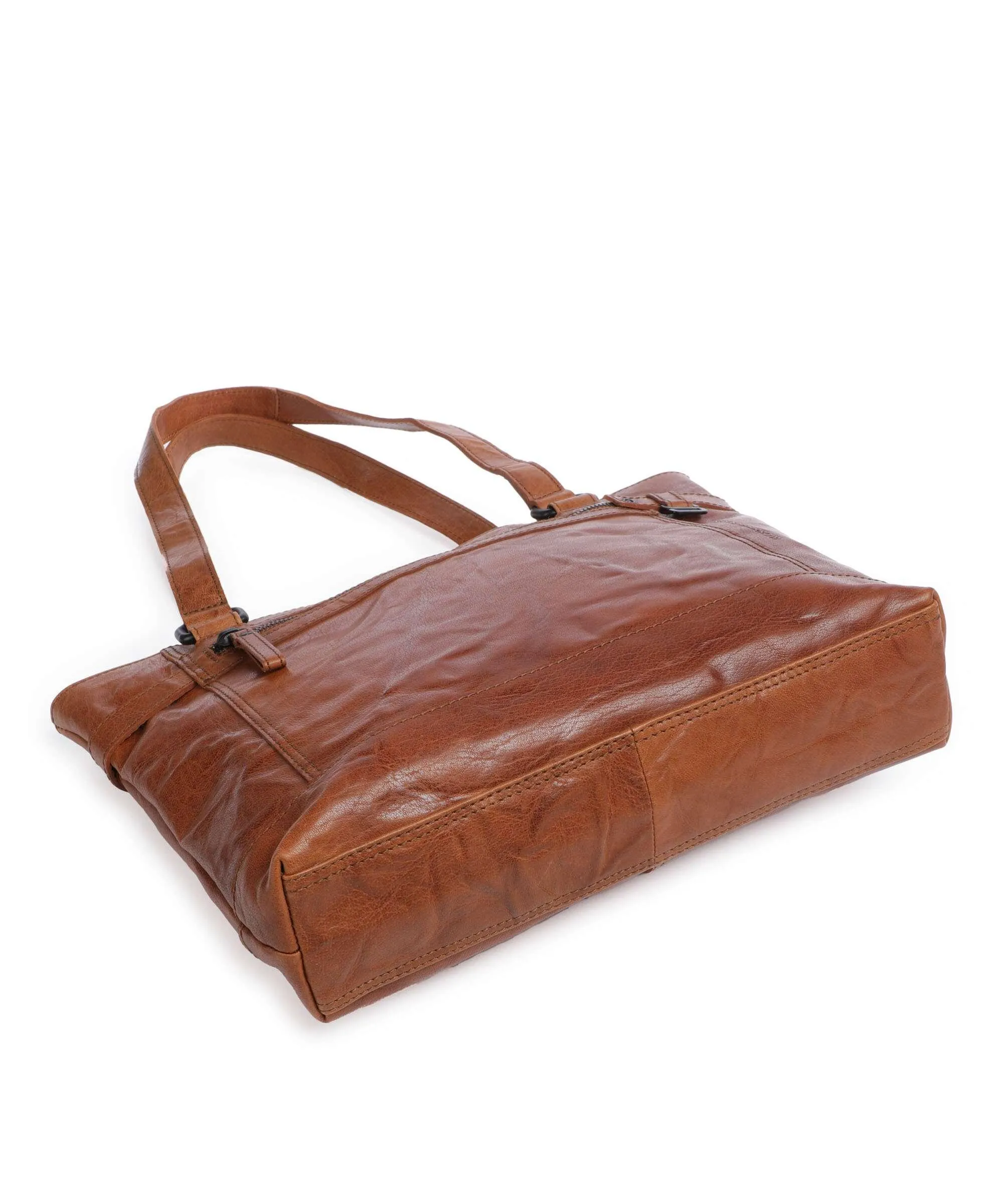  Spikes & Sparrow Bronco Borsa shopper pelle a grana fine cognac  