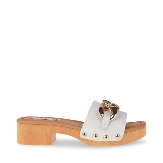 Steve Madden Allora Wht Leat - Sandali / Zoccoli Donna Bianchi    