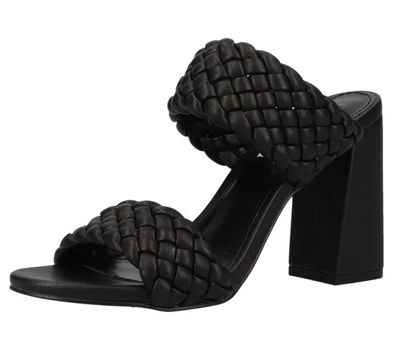 STEVE MADDEN Tangle zoccoli da donna con tacco e ciabatte con cinturino intrecciato SM11001435-02002-001 Nero