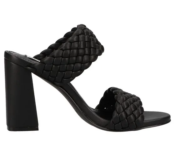 STEVE MADDEN Tangle zoccoli da donna con tacco e ciabatte con cinturino intrecciato SM11001435-02002-001 Nero