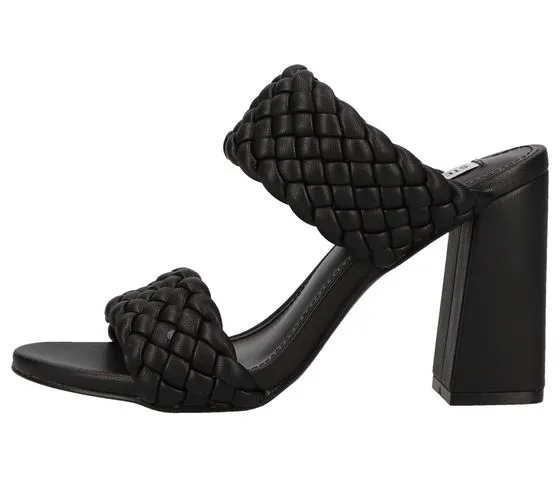 STEVE MADDEN Tangle zoccoli da donna con tacco e ciabatte con cinturino intrecciato SM11001435-02002-001 Nero