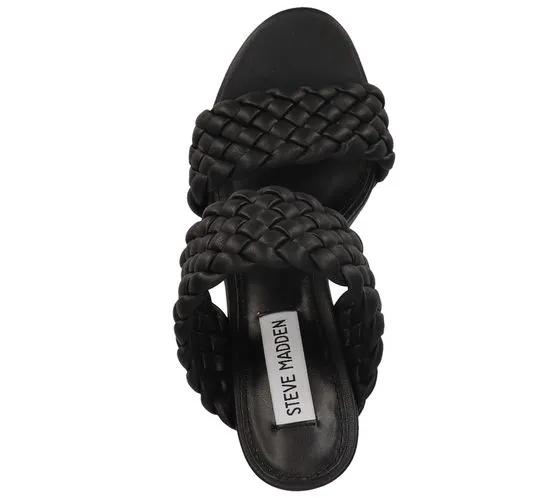 STEVE MADDEN Tangle zoccoli da donna con tacco e ciabatte con cinturino intrecciato SM11001435-02002-001 Nero