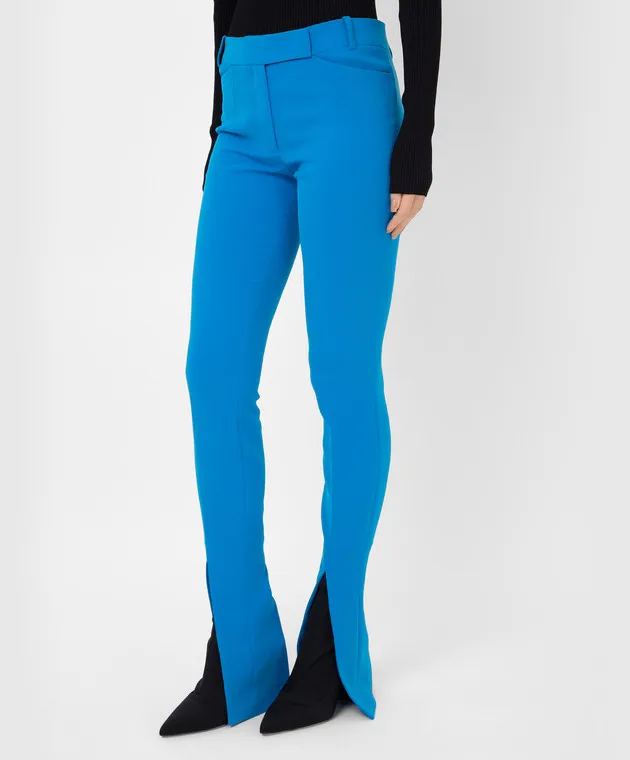 The Attico Pantaloni con spacco blu Freja 221WCP39E043