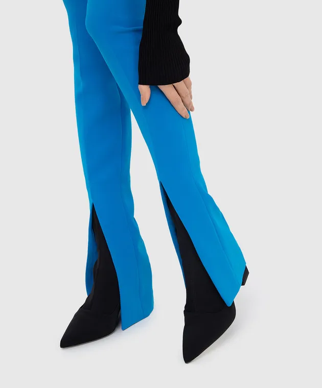 The Attico Pantaloni con spacco blu Freja 221WCP39E043