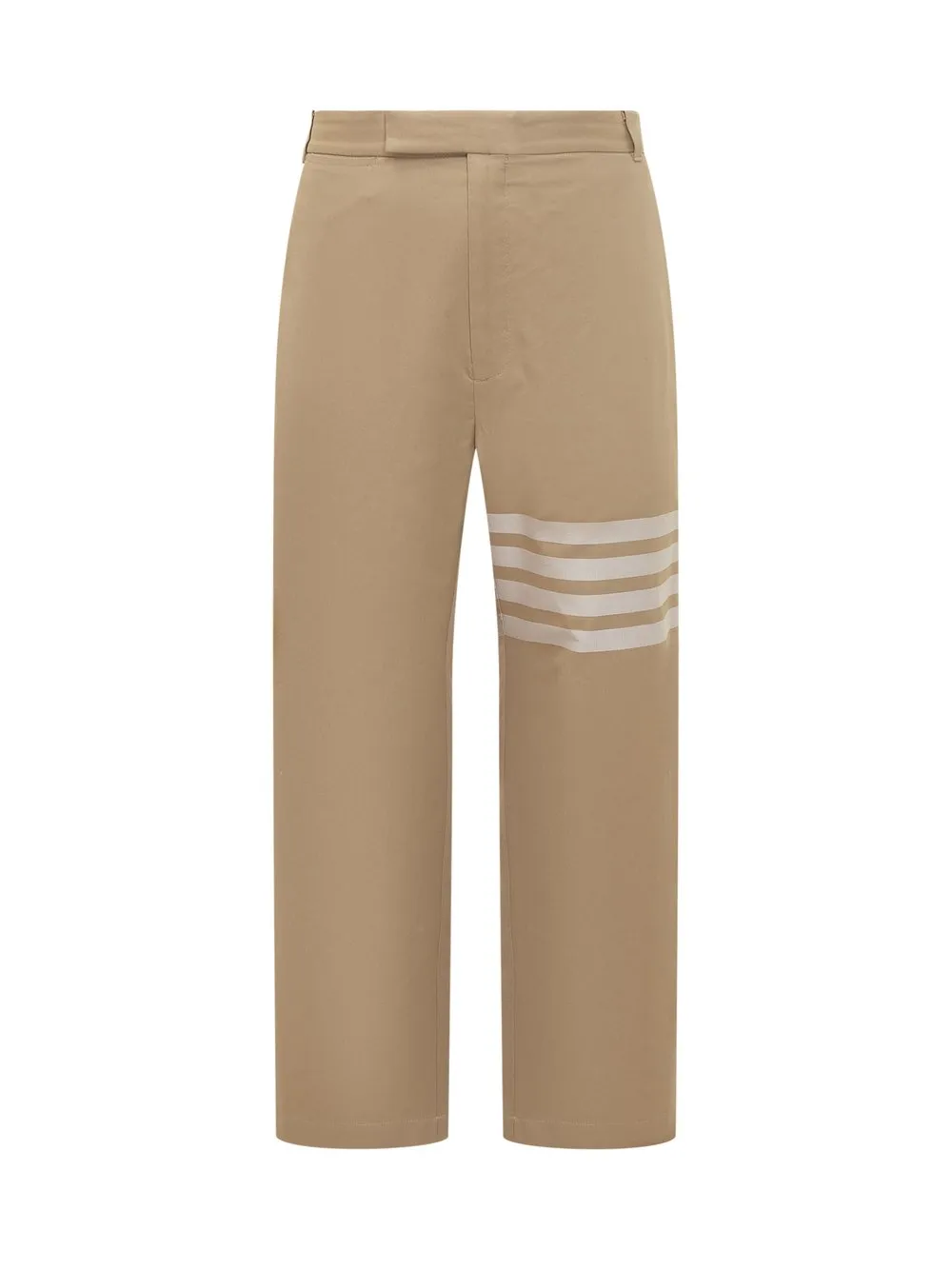 THOM BROWNE Pantalone in Cotone con Motivo 4-Bar  