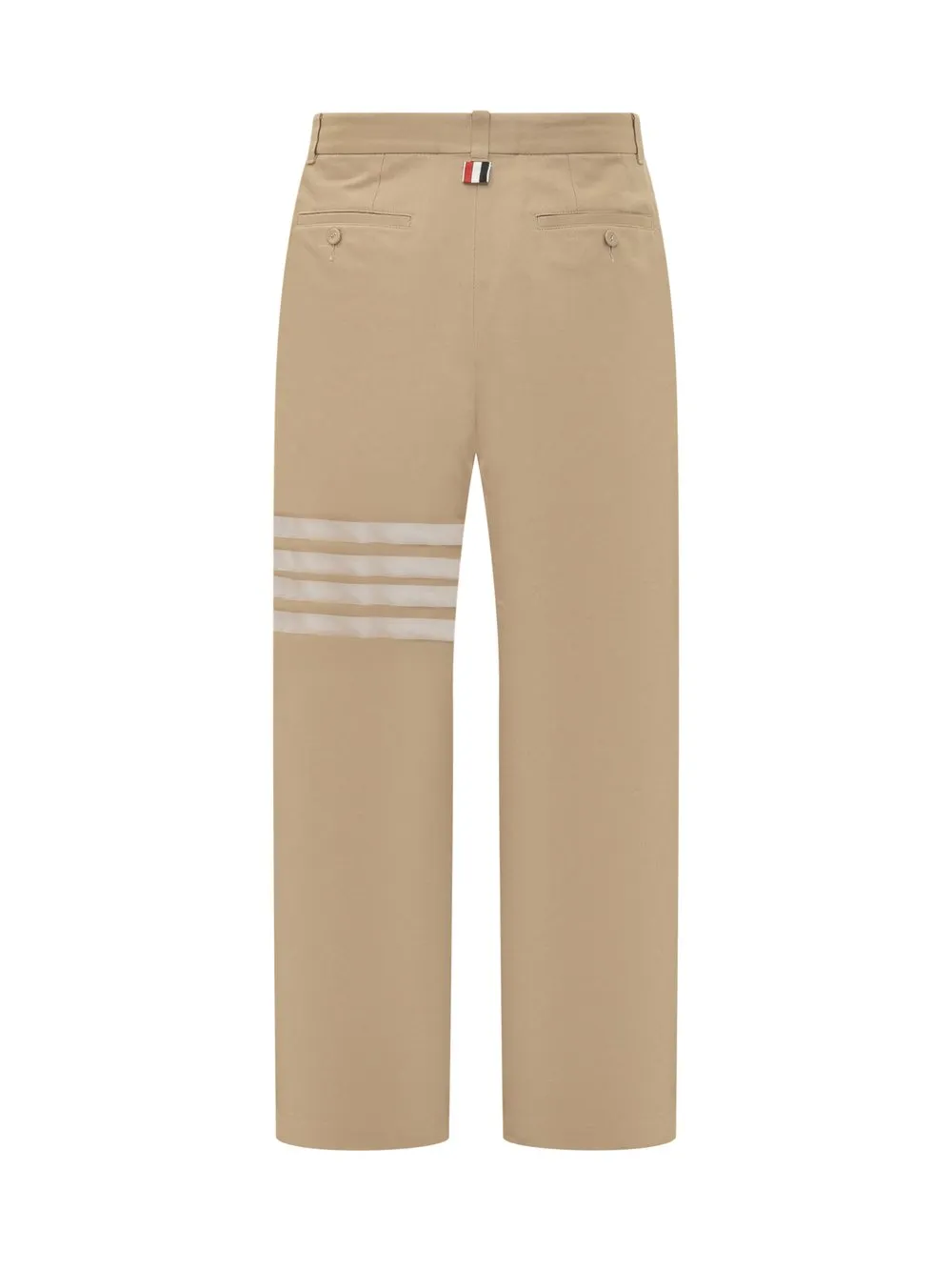 THOM BROWNE Pantalone in Cotone con Motivo 4-Bar  