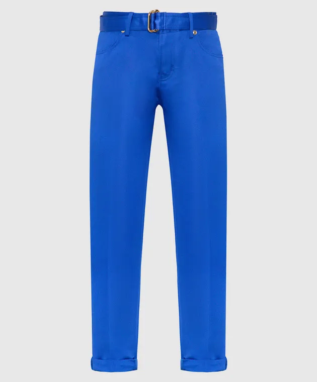 Tom Ford Pantaloni blu in raso di seta PAW143FAX671