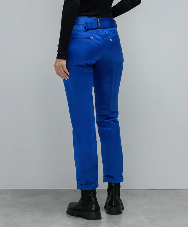 Tom Ford Pantaloni blu in raso di seta PAW143FAX671