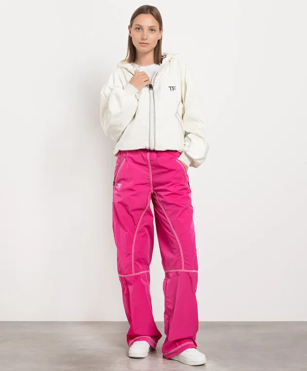 Tom Ford Pantaloni rosa con logo PAW515FAX1027