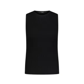 Top Donna in maglia slim Nero