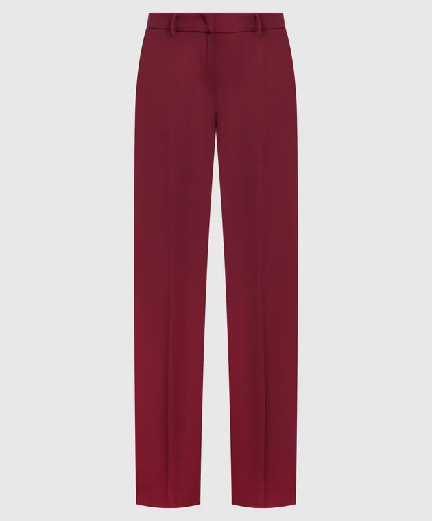 Twinset Pantaloni bordeaux con logo 222TP2070