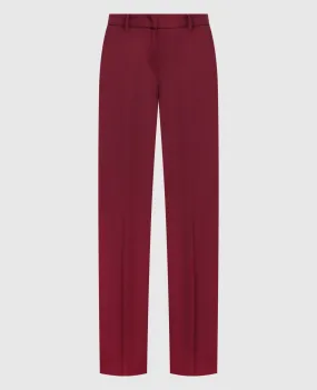 Twinset Pantaloni bordeaux con logo 222TP2070