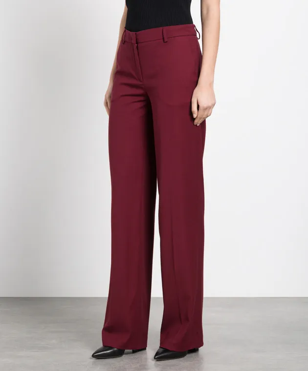 Twinset Pantaloni bordeaux con logo 222TP2070