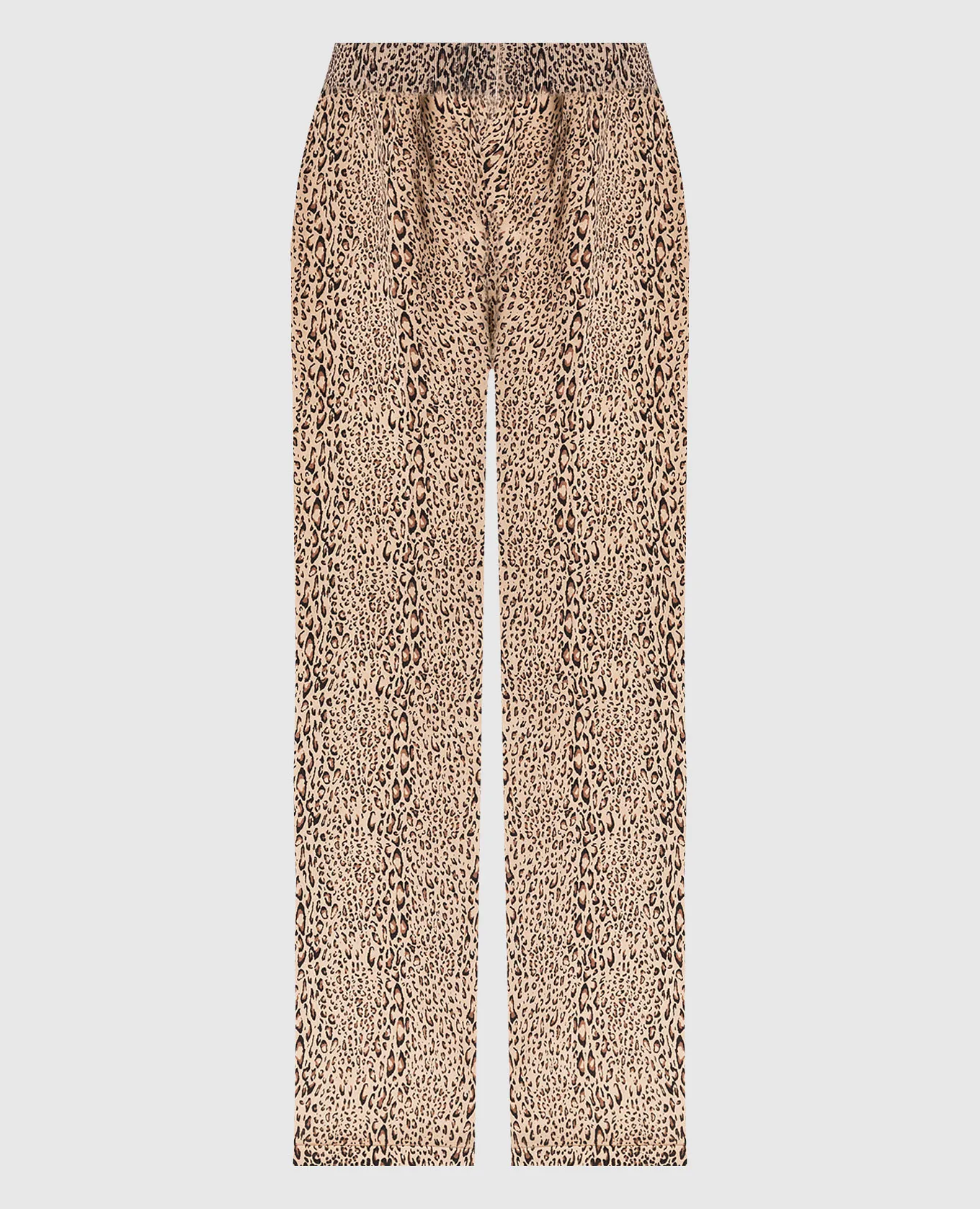 Twinset Pantaloni svasati con stampa leopardata beige 232TP3602