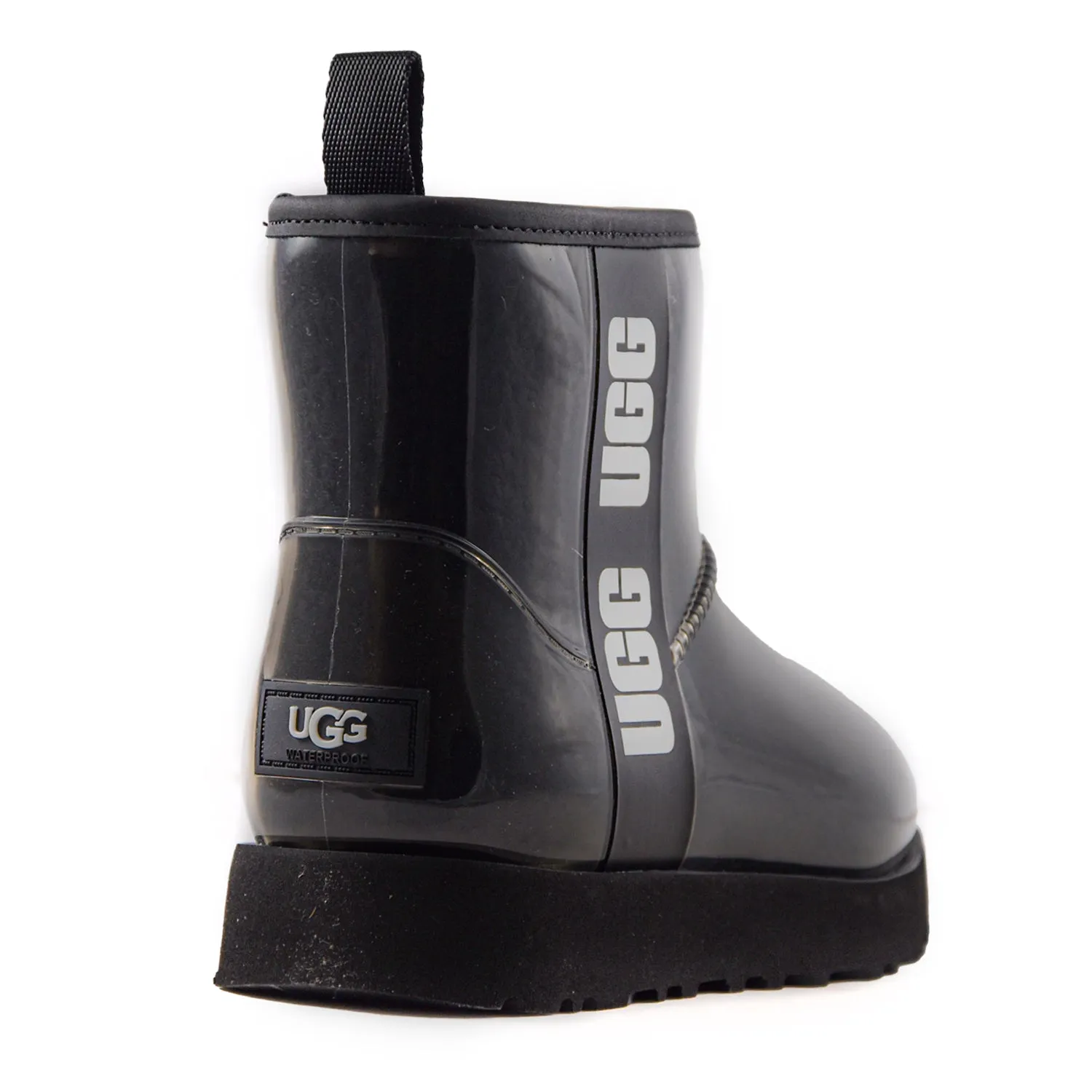 Ugg Donna Clear Mini Stivaletti PVC Nero Monoblocco A Iniezione