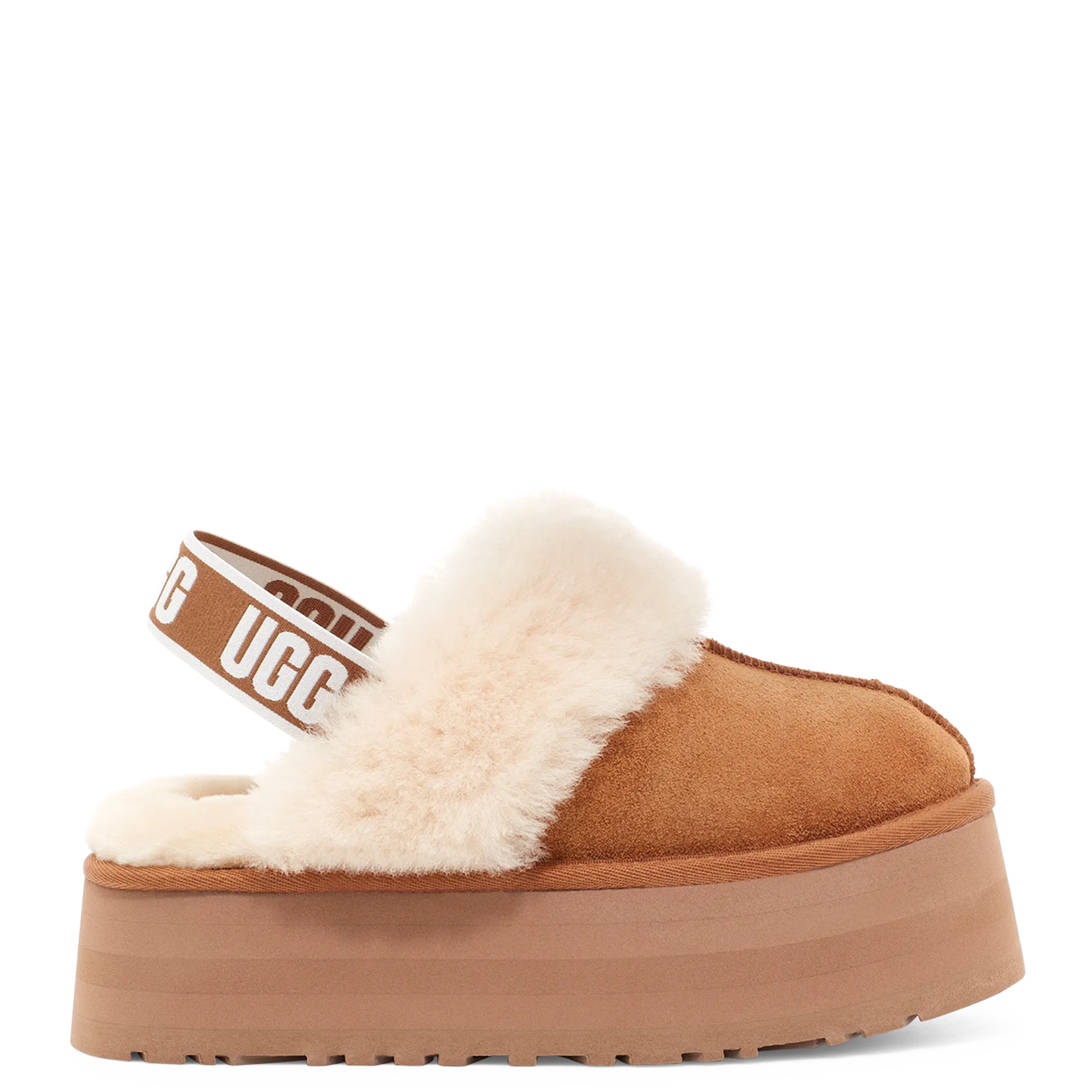  UGG   FUNKETTE - Mocassini con zeppa in pelle | Marrone