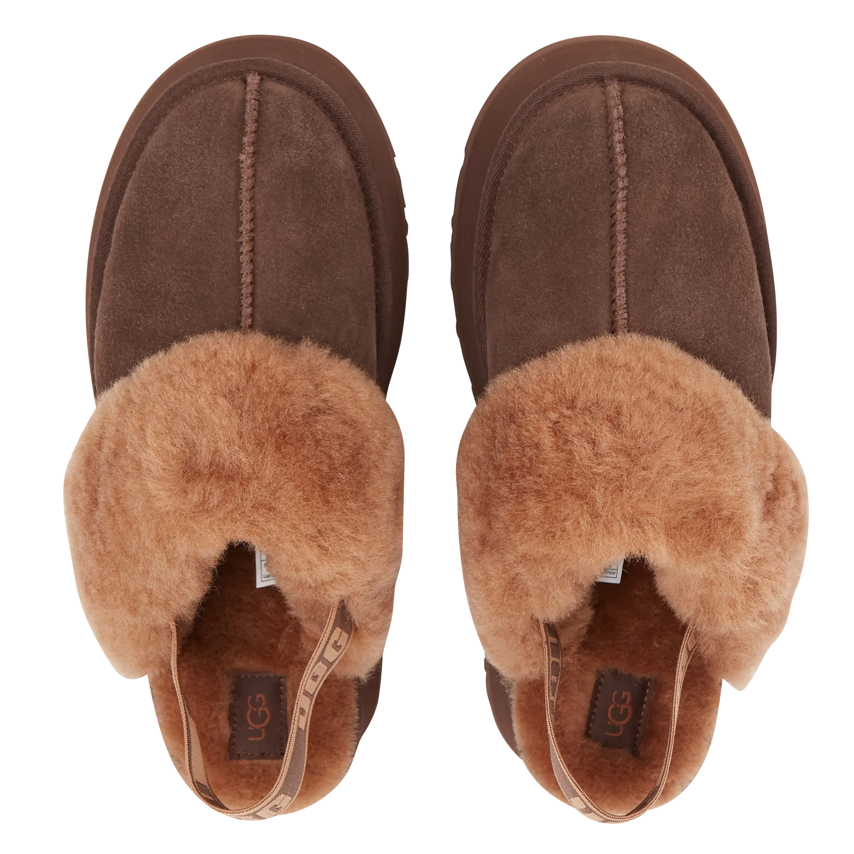  UGG   FUNKETTE - Pantofole con zeppa in pelle | Marrone