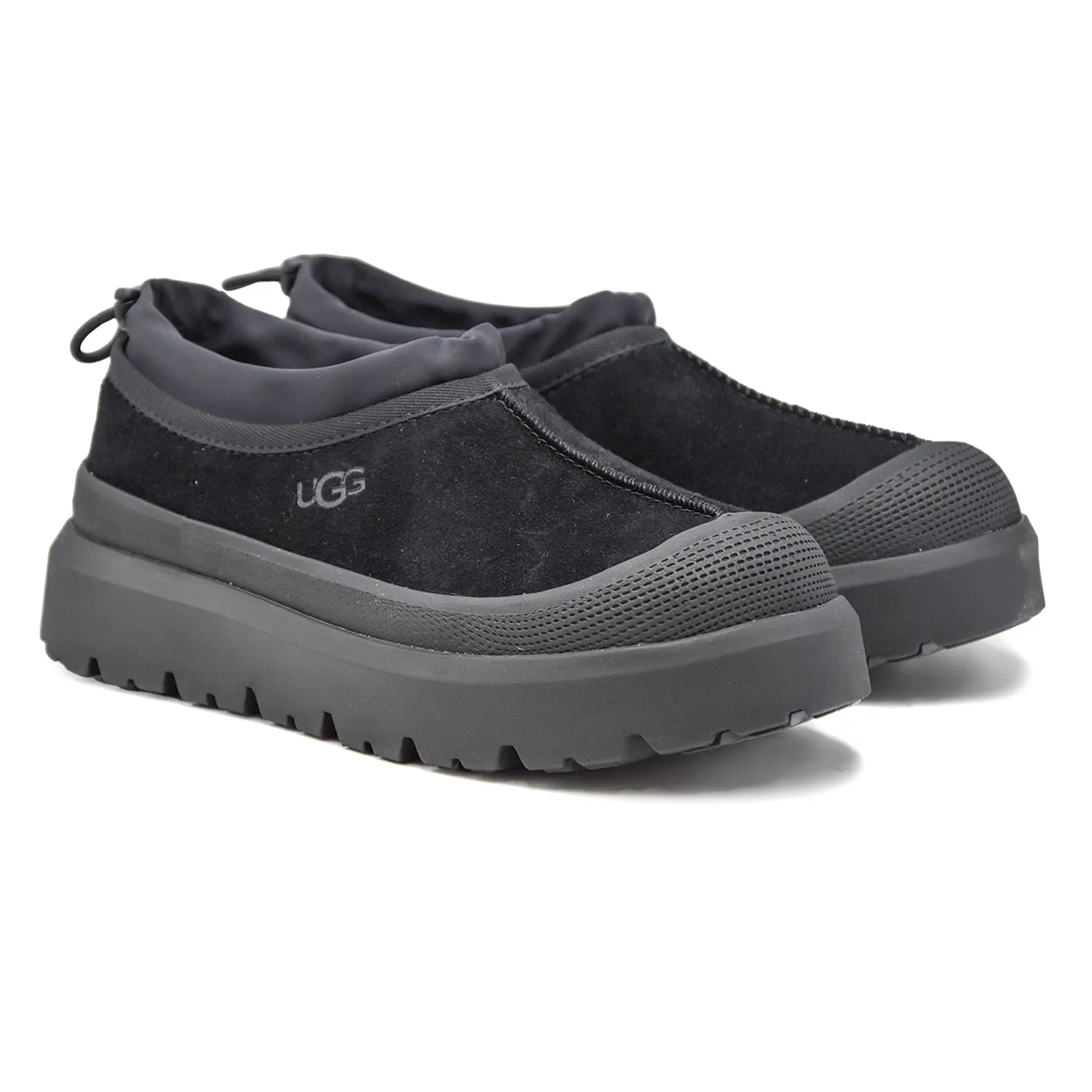 Ugg Tasman Sabot Nero Uomo Colletto Con Chiusura A Coulisse