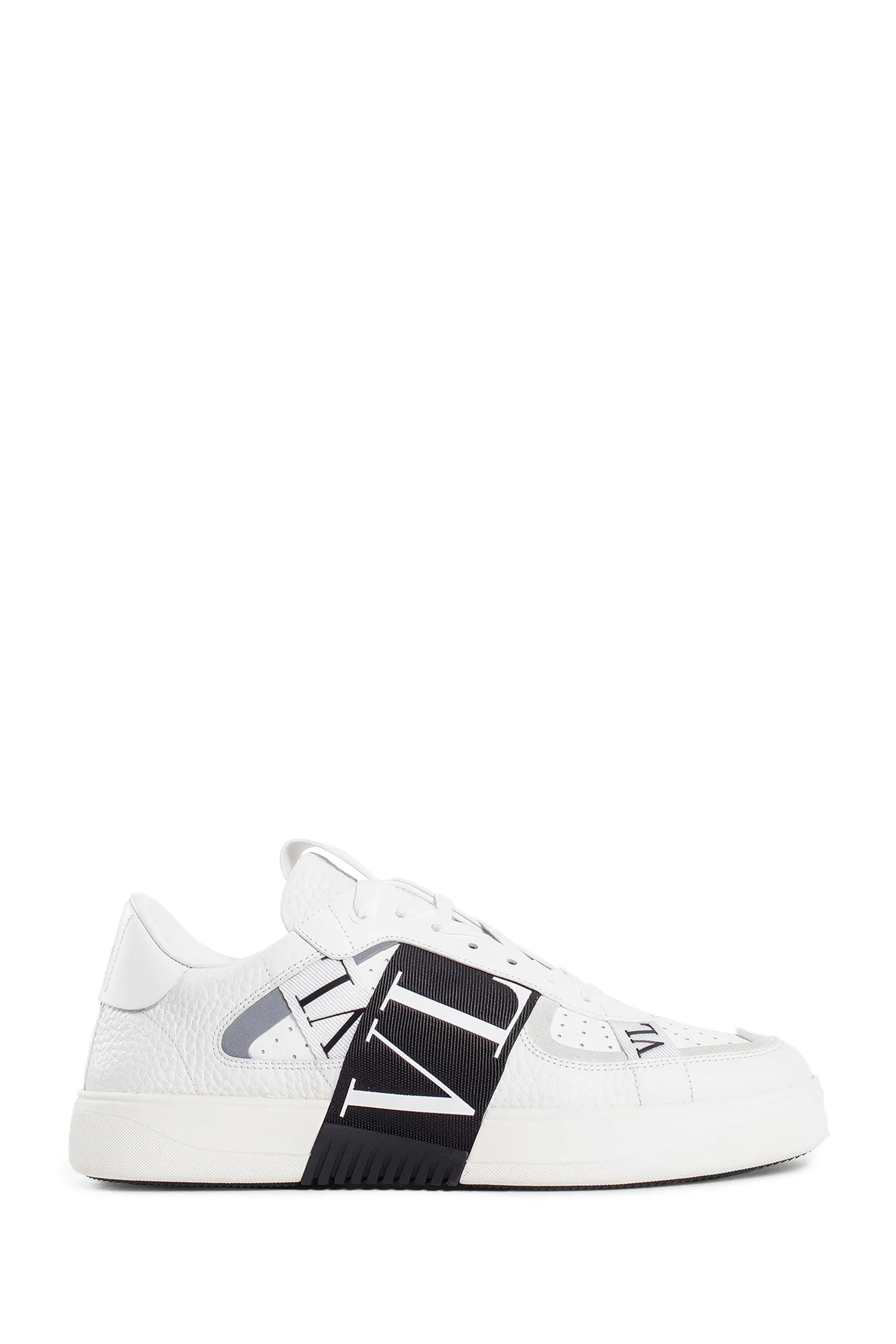 valentino garavani  low-top calfskin vl7n sneakers with band 