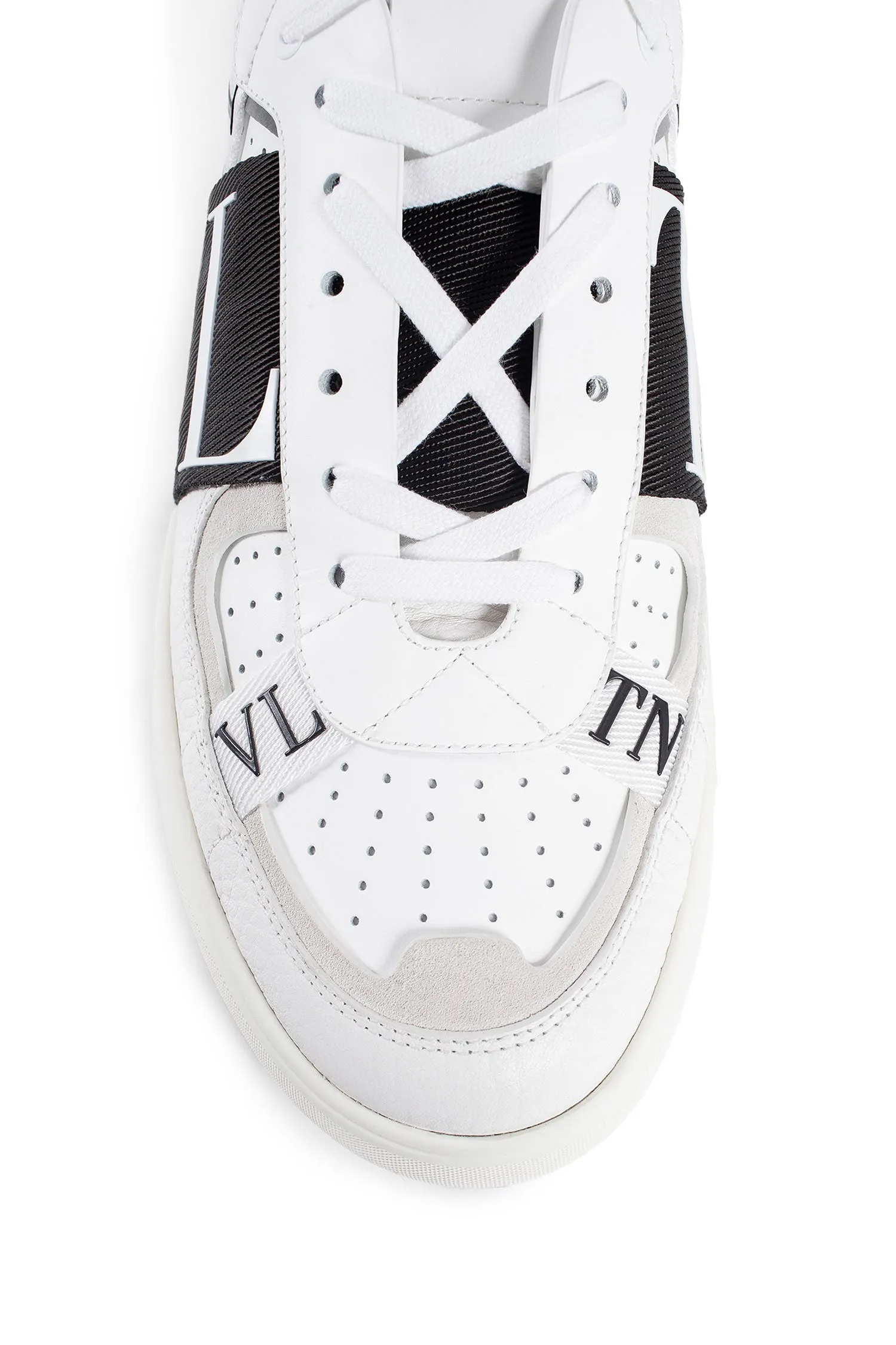 valentino garavani  low-top calfskin vl7n sneakers with band 