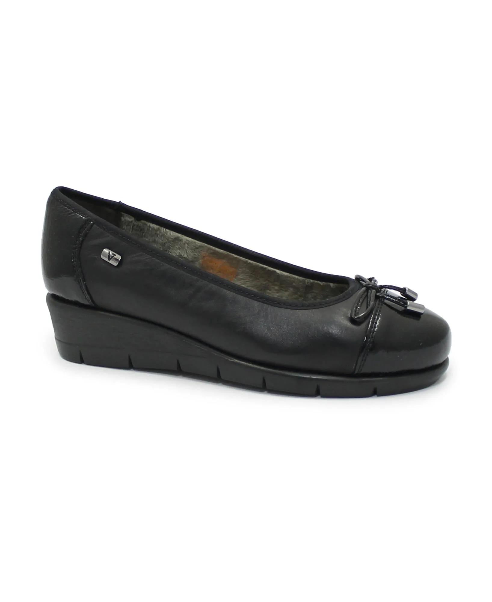 VALLEVERDE VS10202 black nero scarpe donna ballerina comfort zeppa