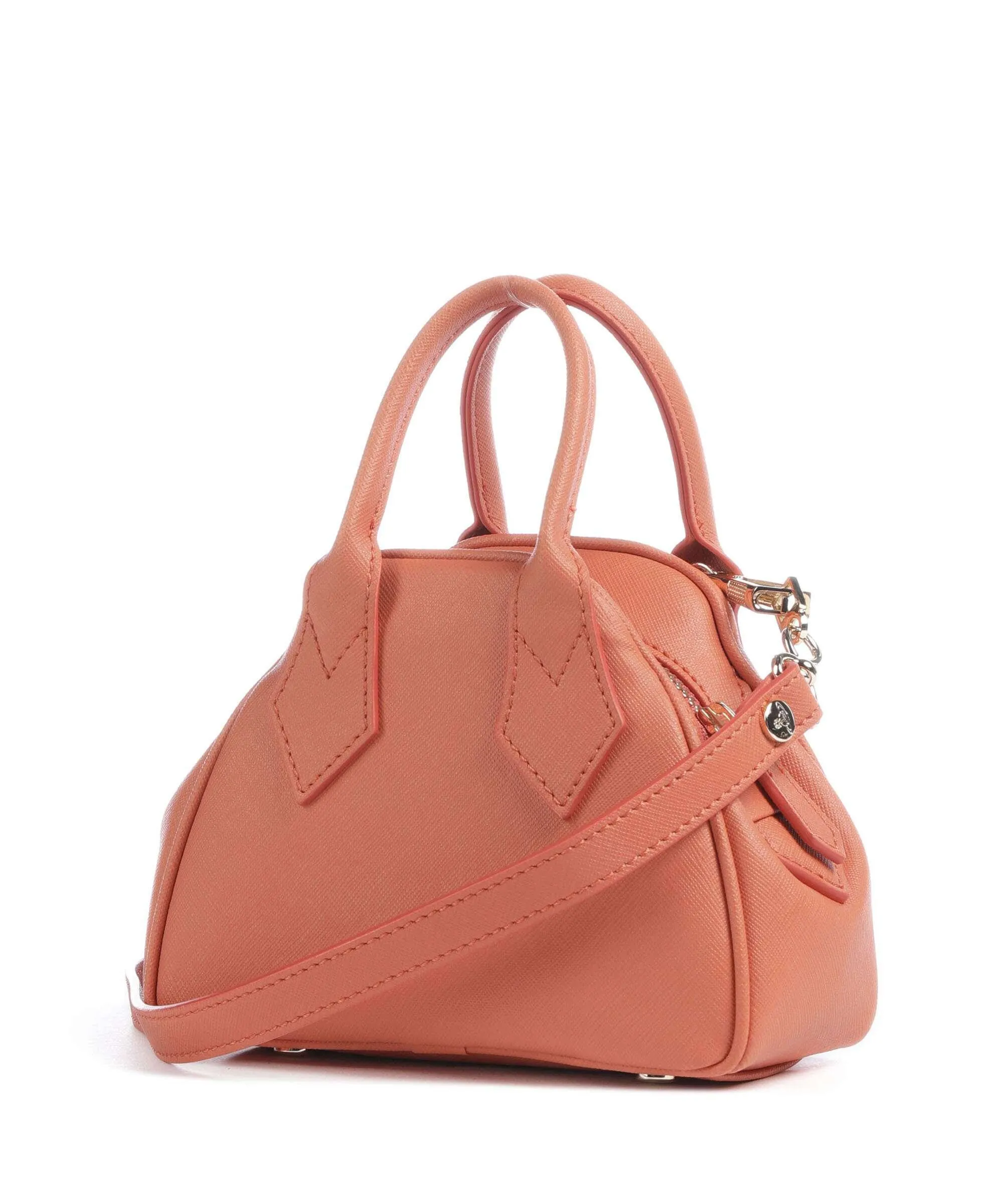  Vivienne Westwood Yasmine Saffiano Biogreen Mini Borsa a tracolla poliuretano riciclato arancio  