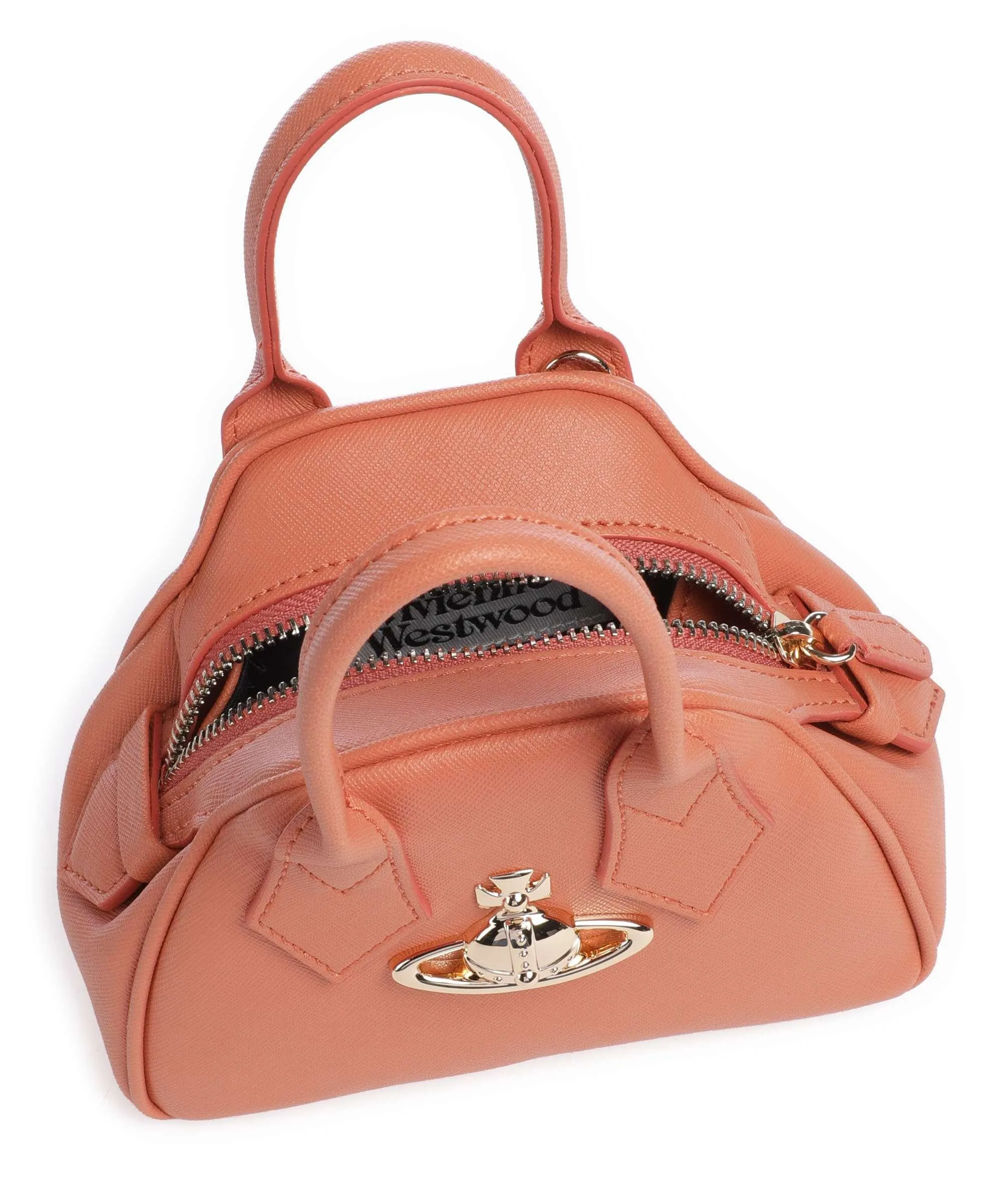  Vivienne Westwood Yasmine Saffiano Biogreen Mini Borsa a tracolla poliuretano riciclato arancio  