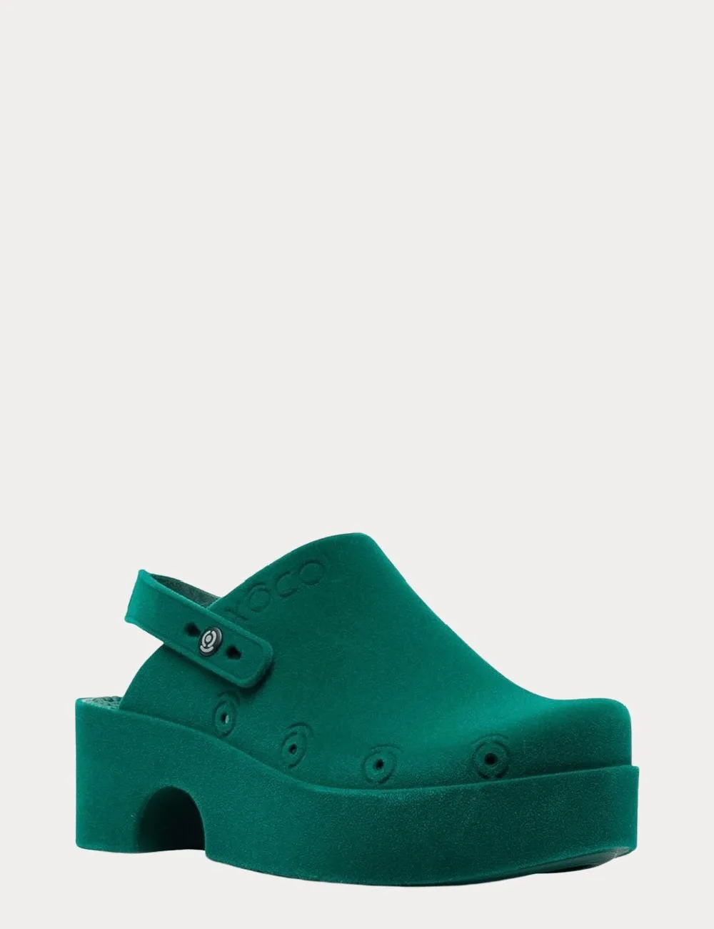 Xocoi     Zoccoli Flocked Clogs verde smeraldo